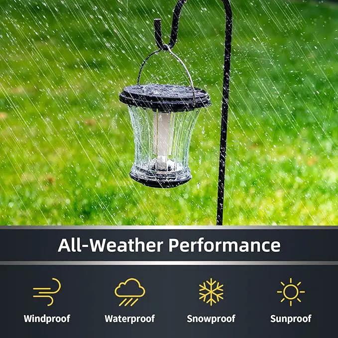 Glass Solar Lantern Outdoor Lights Waterproof, Flickering Flame Solar Lights with Modular Design, Auto On/Off Decorative Hanging Lanterns for Patio Garden Pathway Camping Deck Yard (2 Pack) by GreenHaven Gardens