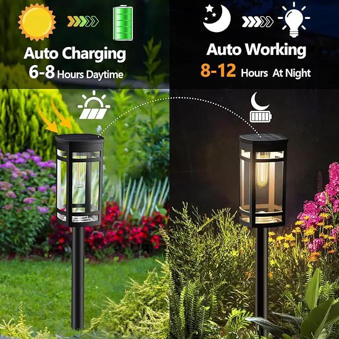 2 Pack Solar Lights Outdoor Waterproof for Garden Pathway Walkway Driveway Yard Lawn Decorative Landscape Lighting. (Warm White Light,2) by GreenHaven Gardens