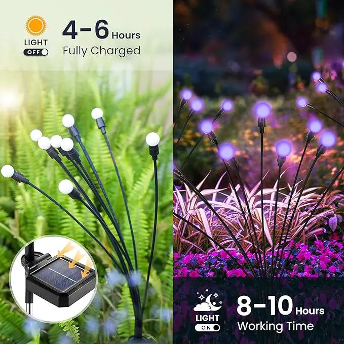 Solar Lights Outdoor Decoration, Waterproof Xmas Outdoor Lights Decor for Yard, Patio, Garden, and Front Porch, 10 LEDs Swing with The Wind (1 Pack, Purple) by GreenHaven Gardens