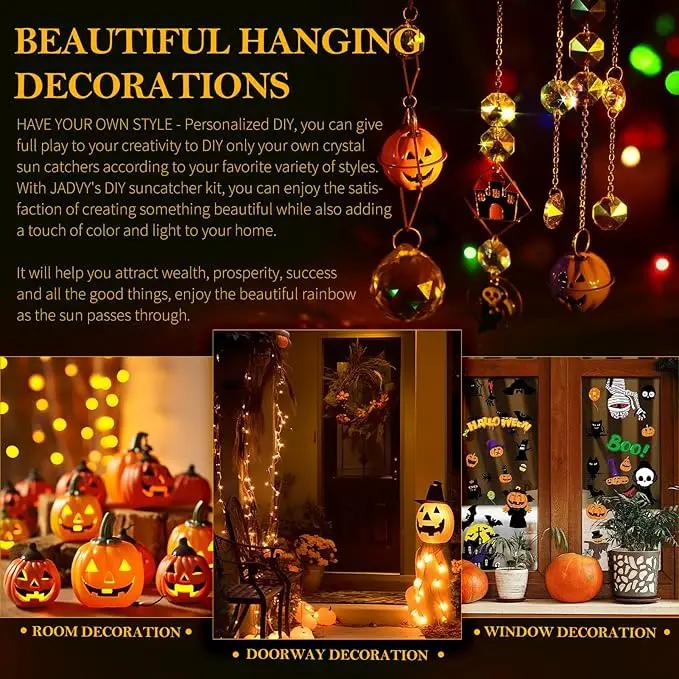 270 Pcs Halloween DIY Crystal Sun Catchers Indoor Window, Hanging Prism Suncatchers for Halloween Decorations, Outdoor Halloween DIY Suncatcher Kit, Glass Crystal Sun Catcher Crafts for Adult… by GreenHaven Gardens