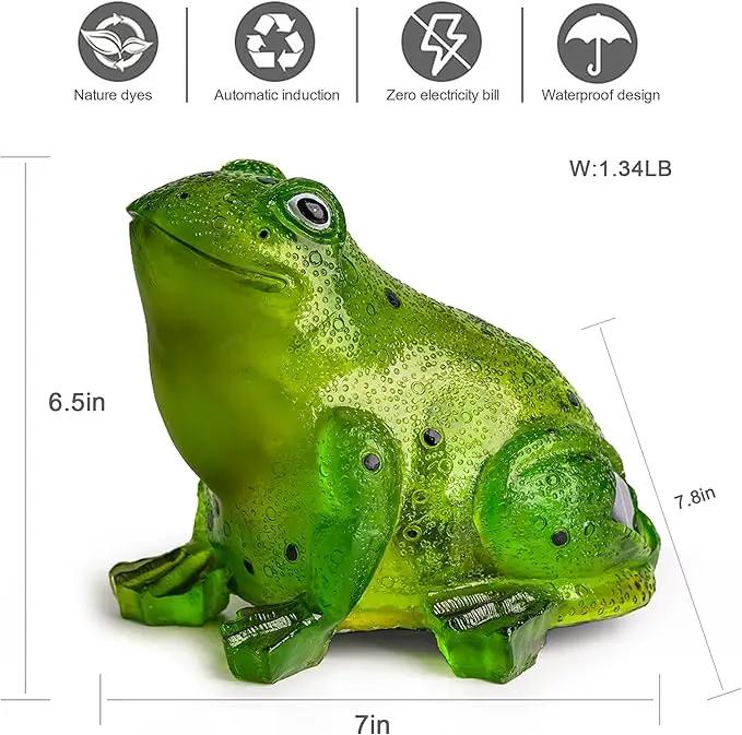 Solar Frog Lights Deck Decorative Lighting Statue Lawn Patio Backyard Outdoor Garden Decoration Housewarming Gift by GreenHaven Gardens