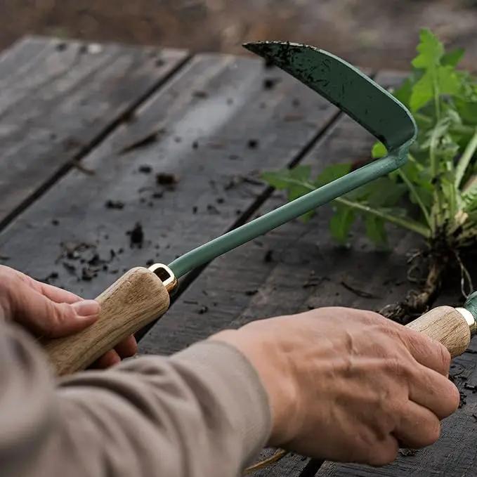 Barebones Japanese Weeding Hoe - Hoe Garden Tool - Durable Stainless Steel Hand Tool for Weeding and Digging (Ash/Mint) by GreenHaven Gardens