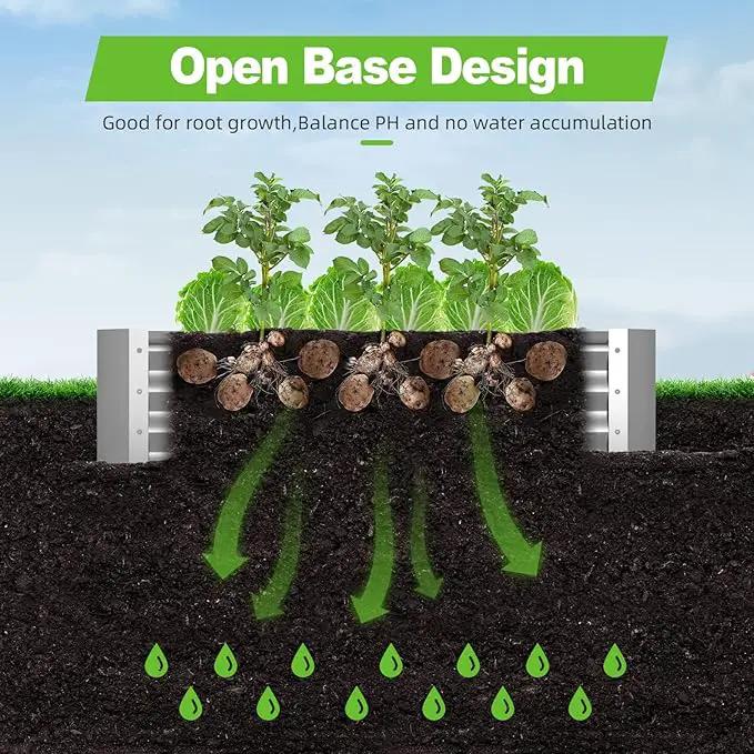 Raised Garden Bed Outdoor Aluminum Planter Box Kit for Vegetables Flower Herb, 2 Sets, 38x38x12 in by GreenHaven Gardens