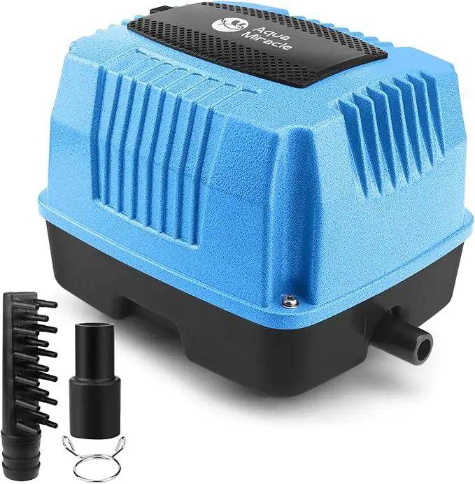 AquaMiracle Super Powerful Linear Air Pump AP-40/AP-60/AP-80 Pond Aerator, Septic Air Pump, Hydroponic Air Pump, Koi Pond Air Pump 635/950/1350GPH, for Waste Treatment, Fish Farm, Seafood Restaurant by GreenHaven Gardens