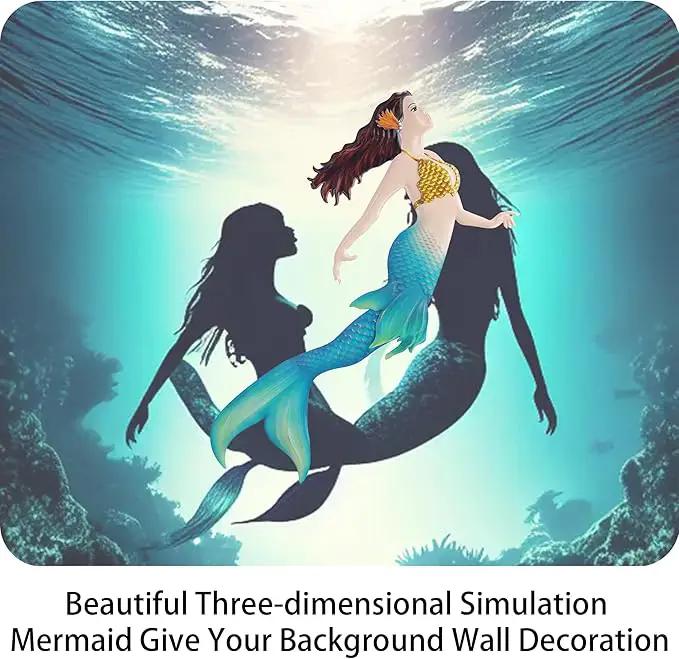 John's Studio Metal Mermaid Sea Wall Decor Outdoor Garden Hanging Art Sculptures Home Ocean Theme Decorations for Kitchen Bathroom and Pool - 14.9Inches by GreenHaven Gardens