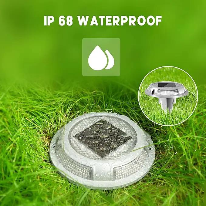 Solar Driveway Lights Outdoor - Solar Deck Lamp 2PCS Driveways Dock Lights IP68 Waterproof Outdoor Warning Step lamp for Sidewalk Garden(Cool White/Warm White) (2) by GreenHaven Gardens
