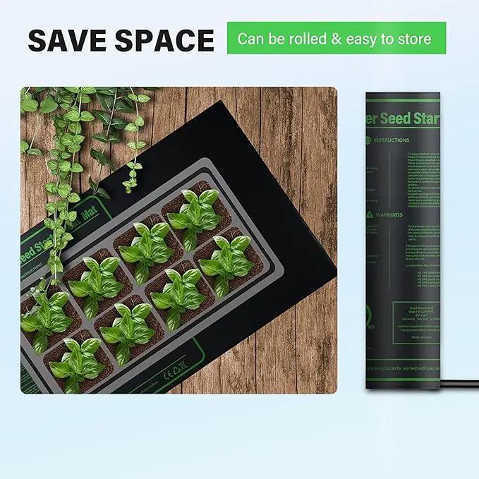 iPower GLHTMTCTRLHTMTL 48" x 20" Warm Hydroponic Seedling Heat Mat and Digital Thermostat Control Combo Set for Plant Germination, Black by GreenHaven Gardens