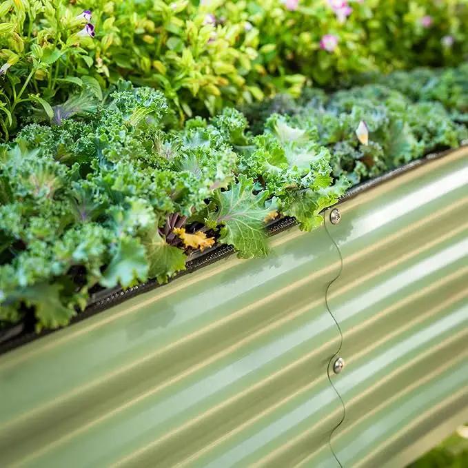 Elevated Raised Garden Bed-V Series, 2' x 6' Garden Beds with Legs & Storage Rack for Patio Porch, 1000 Lbs Weight Capacity, Outdoor Planter Boxes for Gardening Herbs Vegetables Flowers, Olive Green by GreenHaven Gardens
