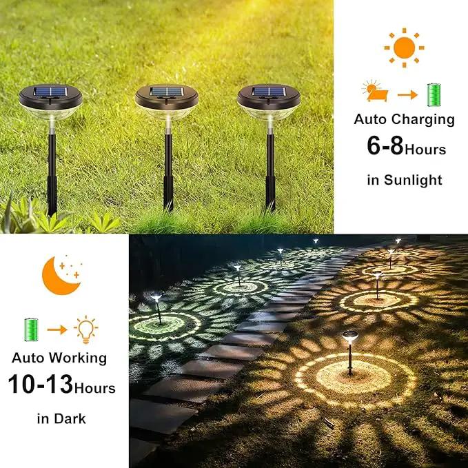 Bright Solar Pathway Lights 8 Pack, Warm White + Cool White LED Outdoor IP67 Waterproof Solar Powered Garden Lights for Walkway Yard Backyard Lawn Landscape Lighting Decor by GreenHaven Gardens