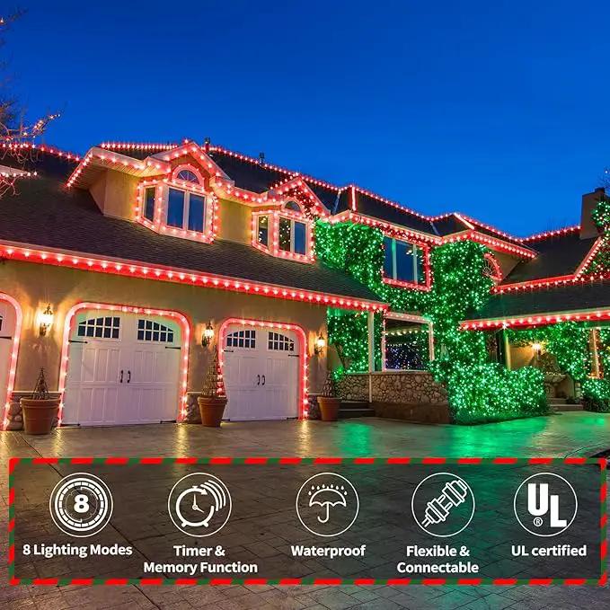 50ft LED Rope Lights Outdoor, 360 LED Connectable and Flexible Tube Lights with 8 Modes, Waterproof LED Rope Lighting for Garden, Patio, Pool, Bedroom, Party, Indoor Outdoor Christmas Decoration (Red) by GreenHaven Gardens