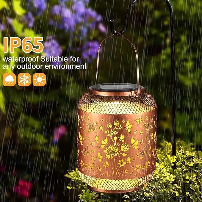 Solar Lanterns Outdoor Waterproof Christmas Birthdays Gifts for Women Mom Grandma Butterfly Garden Decor Metal Hanging Solar LED Lights for Patio(Butterfly Swarm) by GreenHaven Gardens