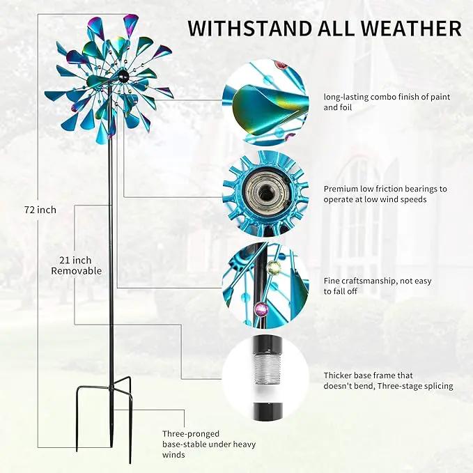 Decoroca 72" Large Wind Spinner Outdoor, Metal Garden Clearance Sculpture & Yard Decor by GreenHaven Gardens