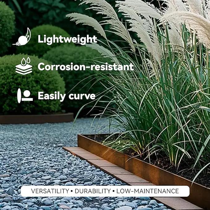 Worth Galvanized Steel Landscape Edging 4.5" x100' Metal Garden Edging Roll Flexible Bender Border with 31Pcs Stakes for Lawn, Flower Bed Edges, Rust-Like Color by GreenHaven Gardens