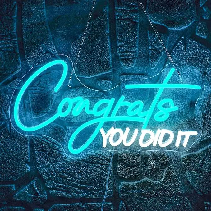 WLHOPE Congrats Grad Neon Sign for 2025 Graduation Decorations LED Neon Light Decor for Graduation Party Gift, Adjustable Congrats Led Sign for Class Room Dorm Backdrop by GreenHaven Gardens