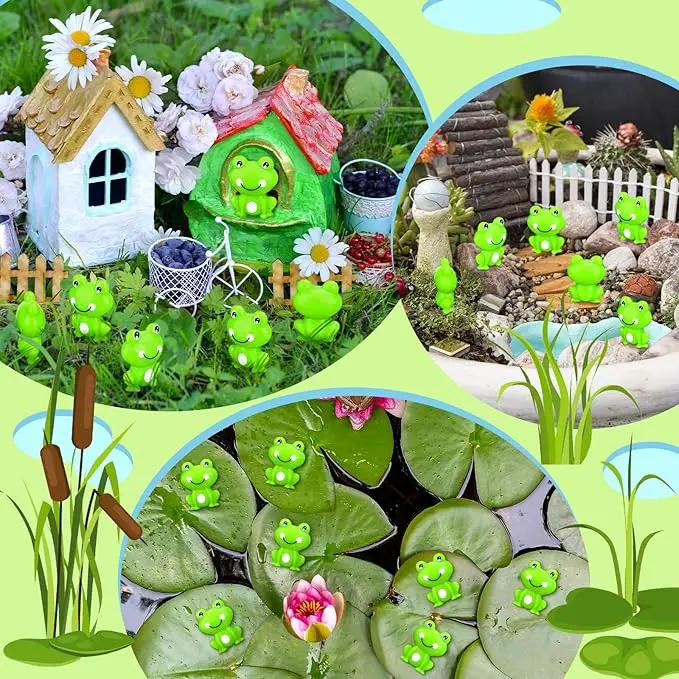 200 Pcs Mini Frog Garden Decor Green Frog Figurines Tiny Frogs Bulk Plastic Frogs Little Frogs for Fairy Moss Landscape DIY Craft Accessories Home Ornament Dollhouse(Luminous Style) by GreenHaven Gardens
