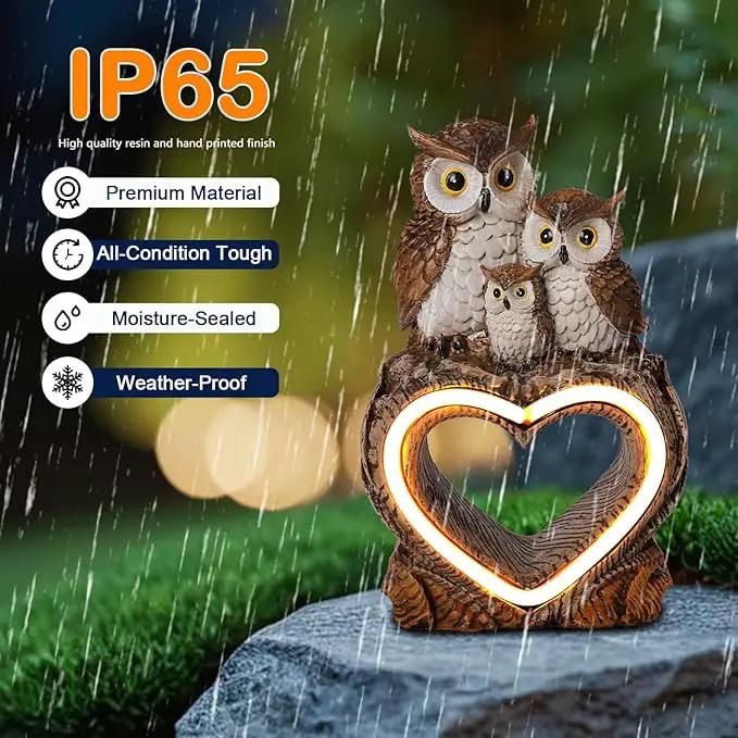 Solar Garden Decor Statues 8.6" Resin Solar Owl Waterproof Garden Owl Decor for Outside Yard Patio Porch Decoration Gift for Mom Grandma by GreenHaven Gardens