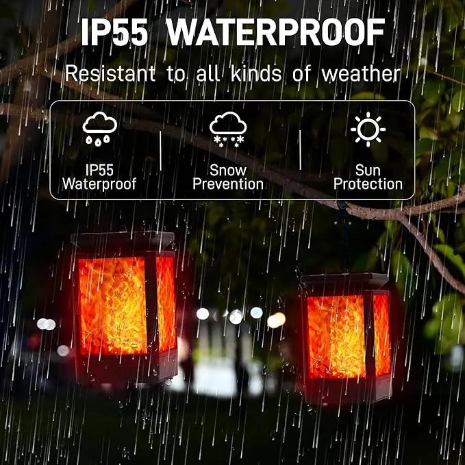 Solar Lanterns-Sunklly Hanging Solar Lights 3 Modes Changing & Fixed Waterproof Hanging Lanterns Outdoor Dancing Flicking Flame Decoration for Garden Patio Yard Pathway (2 Pack New Flame) by GreenHaven Gardens