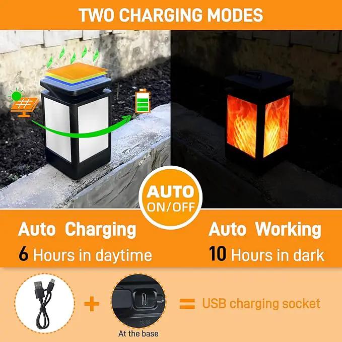 Solar Lanterns Outdoor Waterproof, 3 Modes Changing Flickering Flame Upgraded Solar Lights, Auto On/Off Solar Powered Hanging Lanterns for Patio, Yard, Garden Decor by GreenHaven Gardens