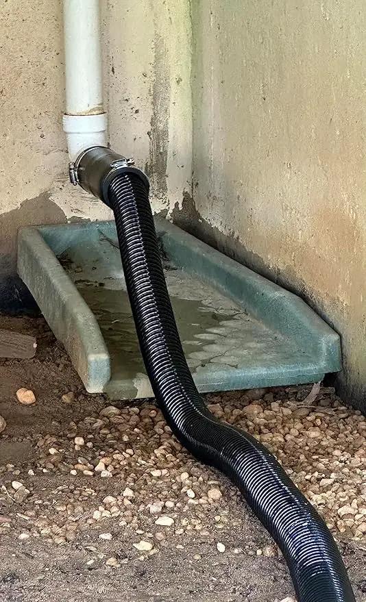 Pond Tubing ID 1 1/2” × 10ft Black Corrugated Flexible Reinforced Waterfall Pond Tube Sump Pump Hose, Non-toxic & Kinkproof (10 ft, 1 .5" ID 38mm) by GreenHaven Gardens