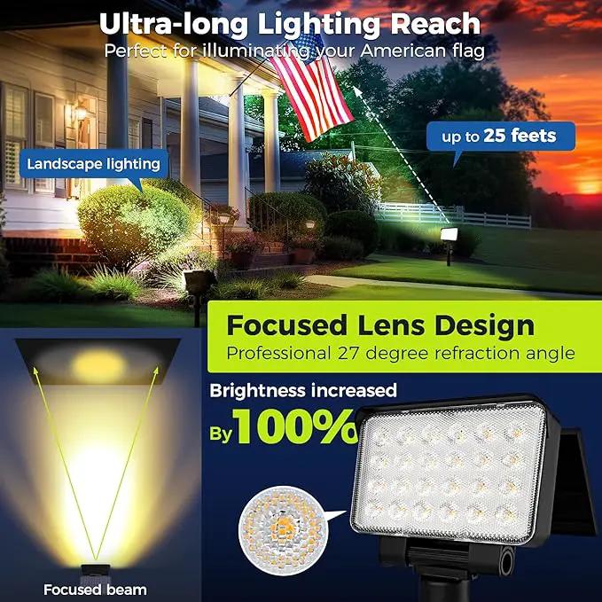 Solar Spot Lights Outdoor Waterproof for Flag, Tree, House, Garden, Yard, Landscape Spotlights for Accent Uplighting Halloween Christmas Decorations-6 Pack by GreenHaven Gardens