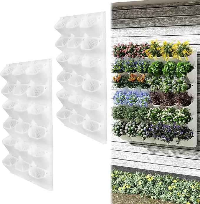 Self-Watering Wall-Mounted Vertical Planter, 36 Pots Wall Planter Indoor Vertical Living Green PlantWall Easy Installation 45''x39'' x5'' (White, 45X39 Inch 36Pcs) by GreenHaven Gardens