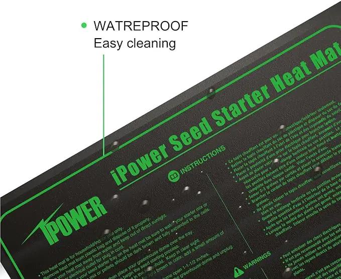 iPower 20" x 20" Warm Hydroponic Seedling Heat Mat and Digital Thermostat Control Combo Set for Seed Germination, Black by GreenHaven Gardens