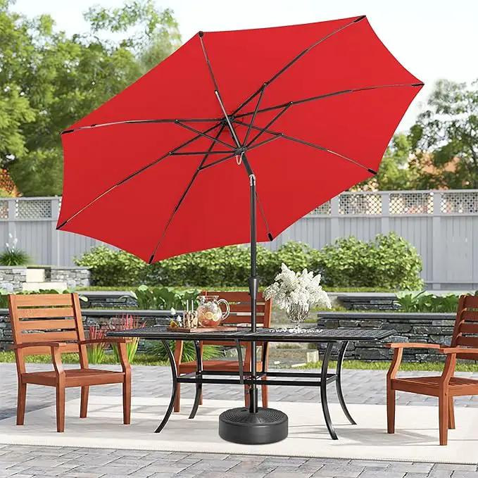 10ft Outdoor Patio Umbrella - Table Umbrella Waterprool UV Protection, Sombrillas de Patio with Push Button Tilt&Crank, Sun Umbrella for Pool, Porch, Garden, Deck, Backyard(Red) by GreenHaven Gardens