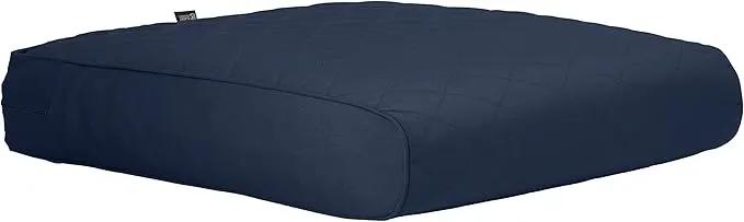 Classic Accessories Montlake FadeSafe Water-Resistant 25 x 22 x 4 Inch Wide Back Patio Quilted Lounge Cushion, Navy by GreenHaven Gardens