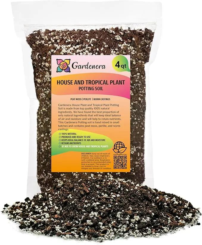 House Plant and Tropical Plant Potting Soil - Re-Potting Soil for All Types of Indoor House Plants - 4 Quart Bag by GreenHaven Gardens