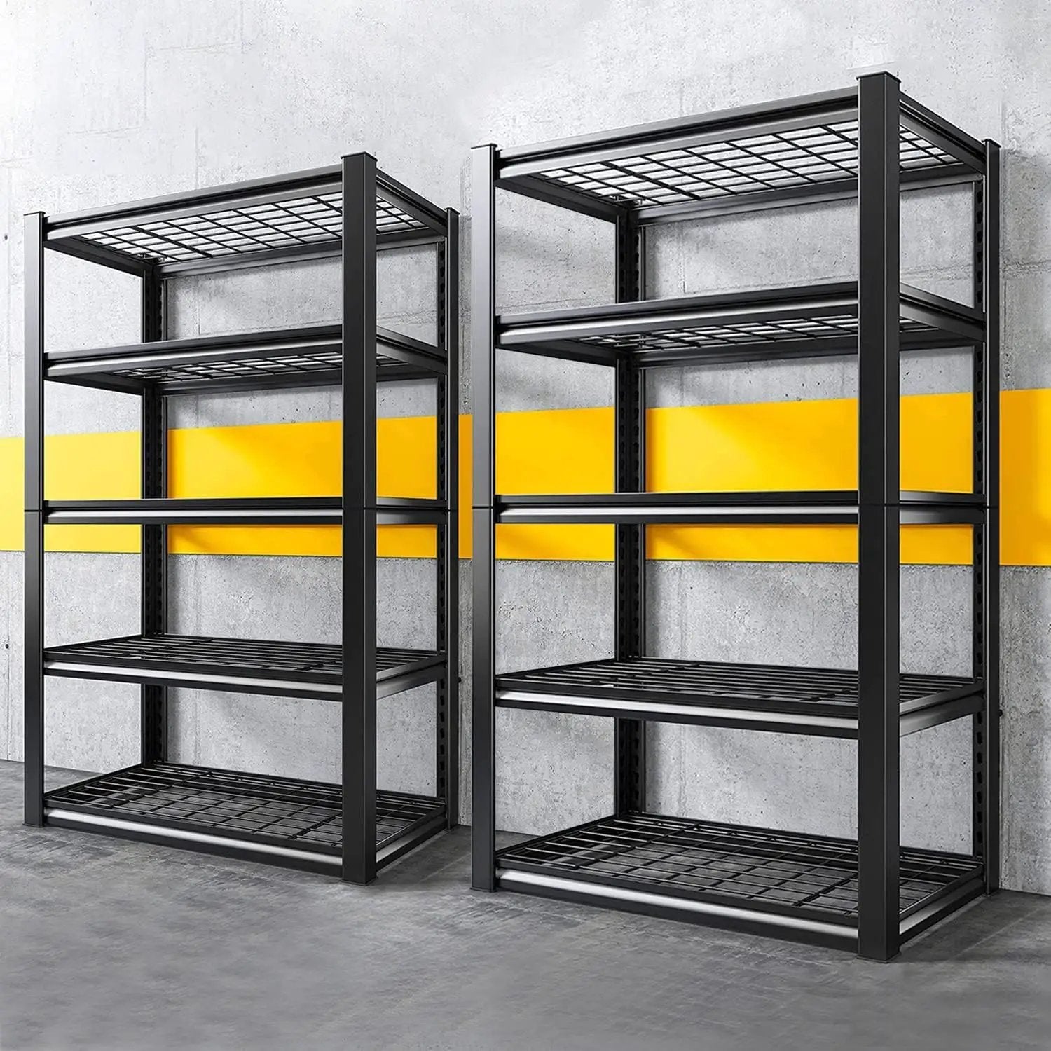 REIBII Garage Shelving 3000LBS, Heavy Duty Storage Shelves, Adjustable Industrial Metal Shelving Unit for Garage, Basement, Pantry, Warehouse,Commercial, 36" W x 16" D x 72" H, 2 Pack by GreenHaven Gardens