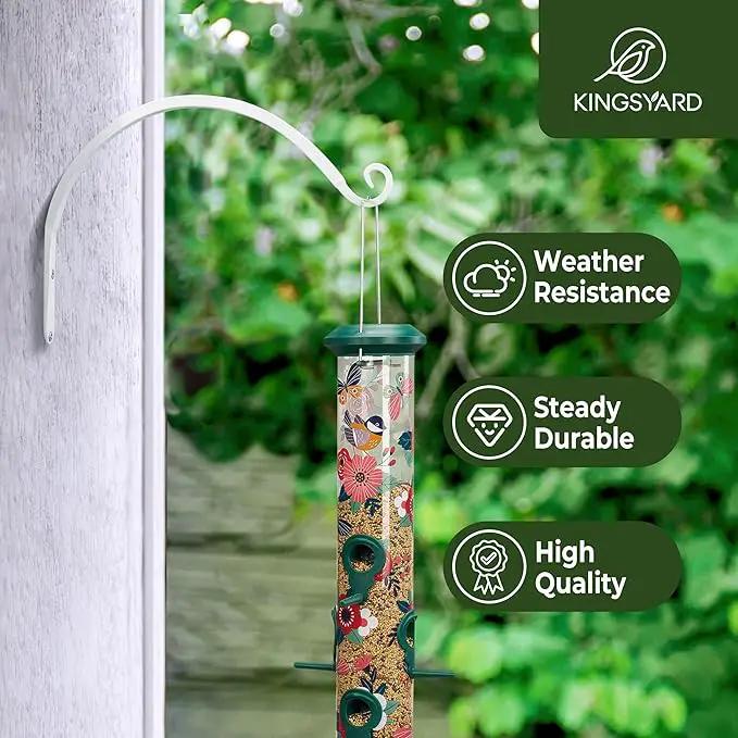 Kingsyard 2-Pack Wall Plant Hanger Outdoor - Heavy Duty Metal Hanging Bracket Hooks for Hanging Plant, Bird Feeders, Lanterns, Wind Chimes Outdoor & Indoor, 8-Inch/White by GreenHaven Gardens
