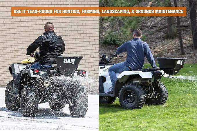 Buyers Products ATVS100 ATV All-Purpose Broadcast Spreader 100 lbs. Capacity with Rain Cover , Black by GreenHaven Gardens