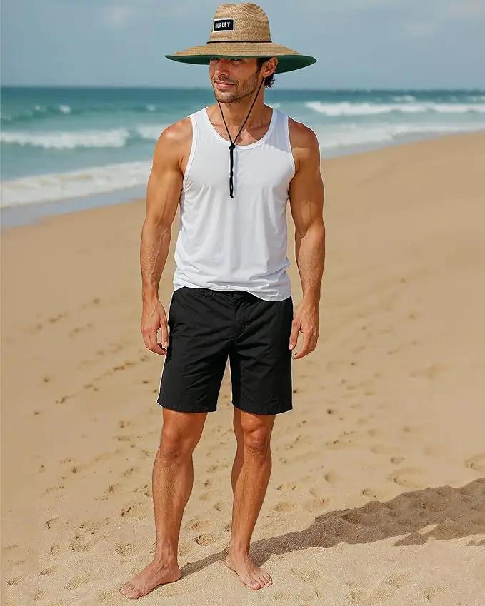 Hurley Men's Straw Hat - Bayside Lifeguard Straw Sun Hat by GreenHaven Gardens