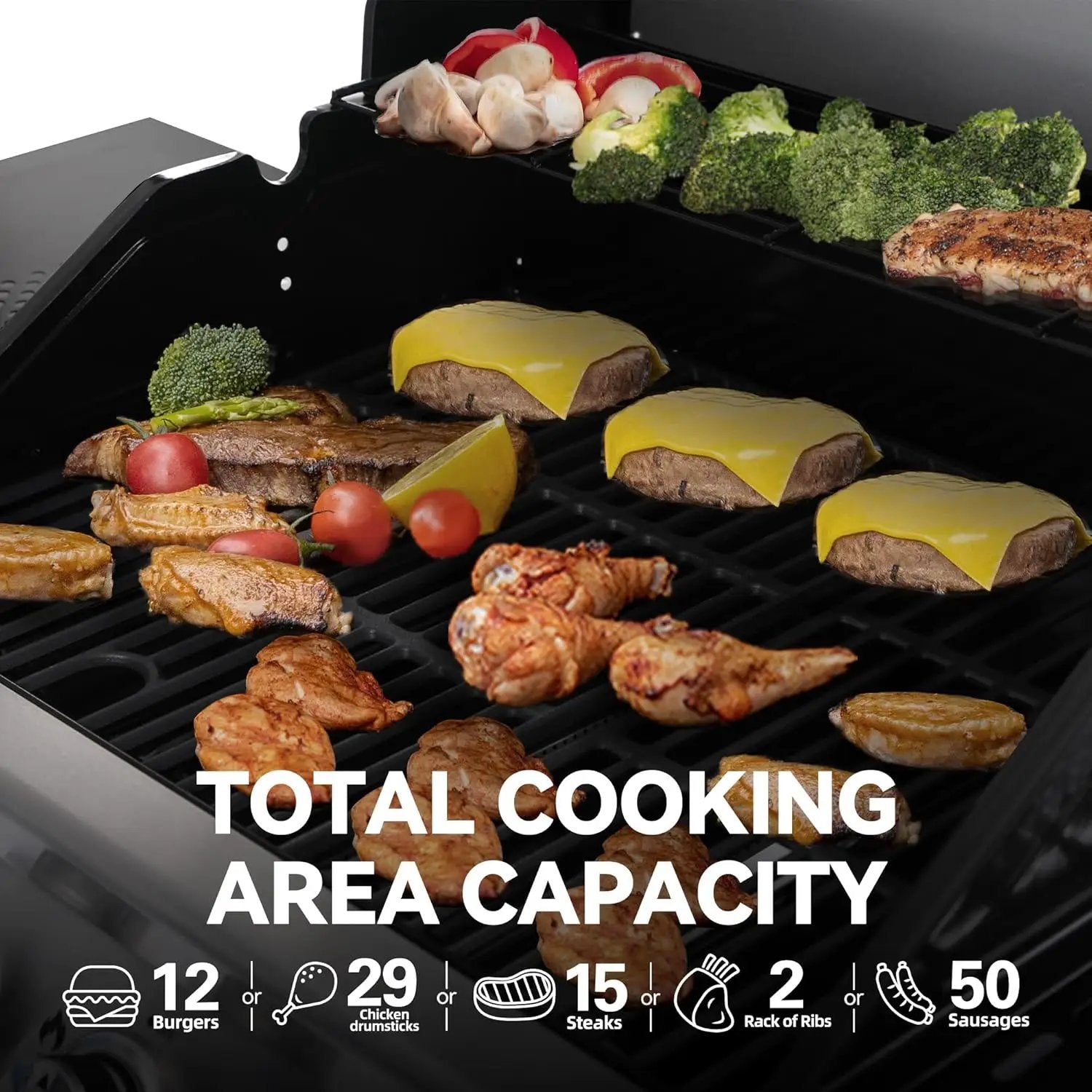 Royal Gourmet 4-Burner Propane Gas Grill with Warming Rack, Outdoor BBQ Grill with 34,000 BTUs Output for Patio Garden Barbecue Grilling, Black & Silver by GreenHaven Gardens