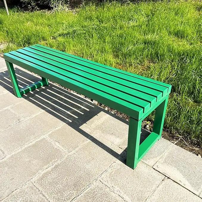 Weatherproof Metal Dining Bench, Outdoor Bench Backless Patio Bench 2-Person Farmhouse Bench Garden Bench for Kitchen, Living Room, Entryway(Green,40in) by GreenHaven Gardens