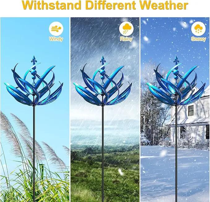 LimeHill Wind Spinner for Yard and Garden - Large Metal Kinetic Wind Sculptures, Yard Art Outdoor Decor (27 x 91 inches) by GreenHaven Gardens