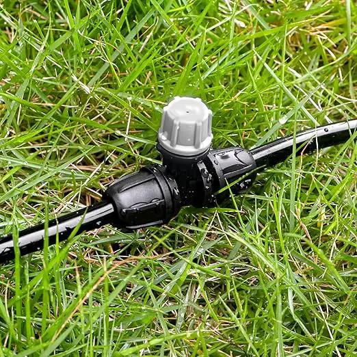 24 Pcs Upgraded Micro Spray Irrigation Drippers for 1/4" Drip Tubing, Adjustable Three-Way Atomizing Nozzle Irrigation Emitters Tee Misting Drippers for Drip Sprinkler Systems by GreenHaven Gardens
