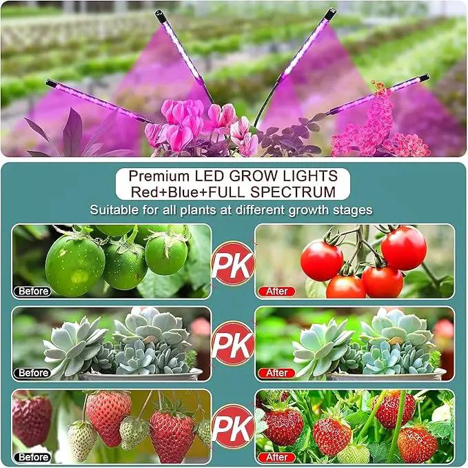LED Grow Lights for Indoor Plants with 15-60 inches Adjustable Tripod Stand Plant Light with 4/8/12H Timer with Remote Control… by GreenHaven Gardens