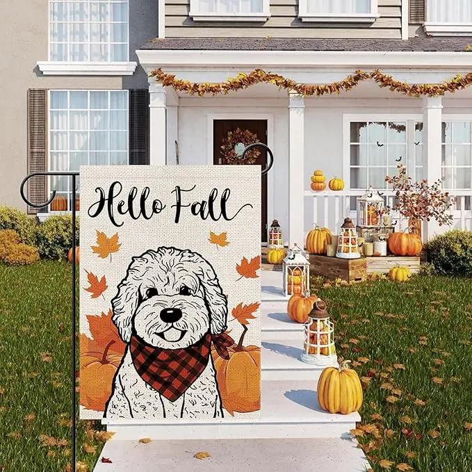 Seasonal Garden Flags Golden Doodle Double Sided Flags Set of 11 Holiday Farmhouse Indoor Outdoor Yard Lawn Christmas Gifts Decorations 12.5x18 Inch by GreenHaven Gardens