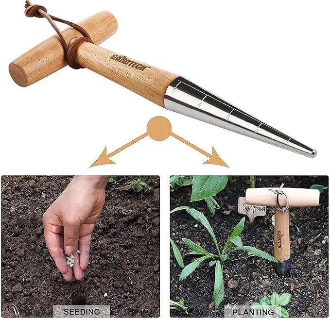 Gardtech Garden Tool Set, Made by Real Ash Wood Handle and Thicken Stainless Steel- 3 Pcs Including Garden Hand Trowel, Transplant, Cultivator-Gardening Gifts for Gardener by GreenHaven Gardens