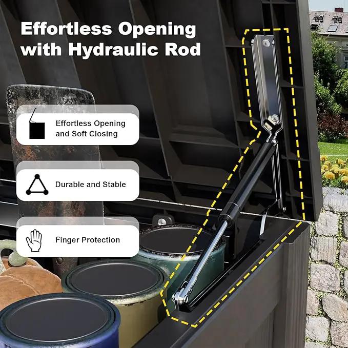 150 Gallon Outdoor Deck Box,Storage Lockable Waterproof Patio Furniture,Garden Tools,Cushions,Pool Accessories Outside Storage Resin Box(Black) by GreenHaven Gardens
