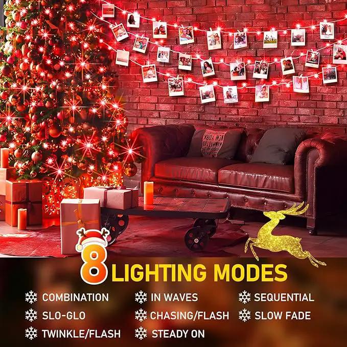 KNONEW 600ft 1500 LED String Lights Outdoor Christmas Lights 8 Modes & Timer Fairy Light Plug in Waterproof LED String Lights for Xmas Yard Tree Wedding Party Holiday Decorations (Red) by GreenHaven Gardens