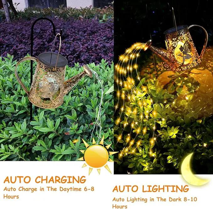 YJFWAL Solar Watering Can Lights, Unique Fairy Gifts for Women Mom Grandma Birthday, Waterproof Outdoor Garden Decor Large Hanging Solar Lantern Fairy Lights for Patio Porch Yard Flowerbed Pathway by GreenHaven Gardens