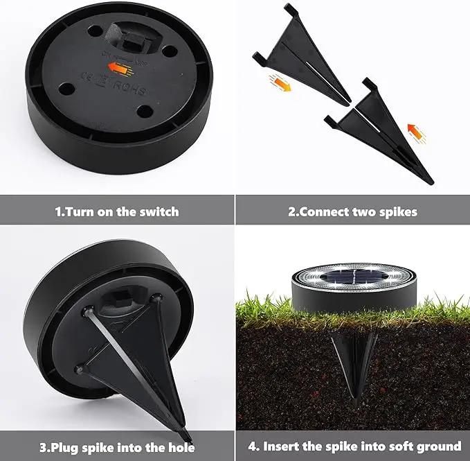 Joomer Solar Ground Lights, 8 Pack 8 LED Solar Lights Outdoor Waterproof IP68 Solar Disc Lights In-Ground Landscape Lighting Outdoor Lights for Patio Pathway Lawn Yard Driveway Walkway (White) by GreenHaven Gardens