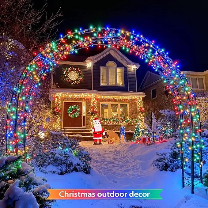 JMEXSUSS 2 Pack Solar String Light 100LED 32.8ft 8 Modes Solar Christmas Lights Waterproof for Gardens, Wedding, Party, Homes, Christmas Tree, Curtains, Outdoors (Multicolor) by GreenHaven Gardens