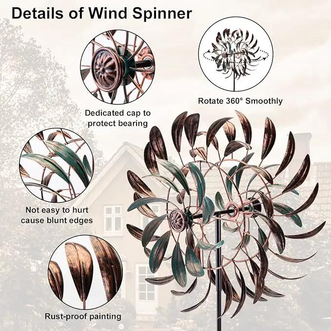 Stargarden Wind Spinners Outdoor Metal Large 360 Degrees Kinetic Wind Sculptures& Spinners Yard Art Outdoor Garden Decor by GreenHaven Gardens