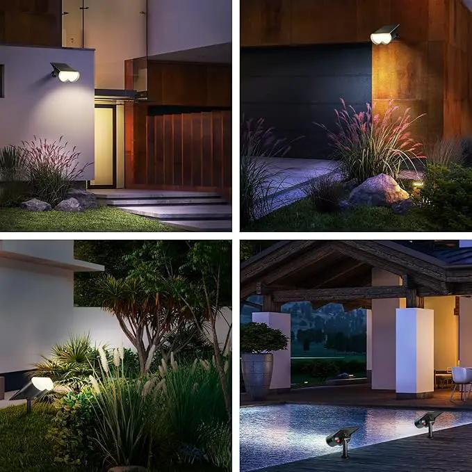 Solar Spot Lights Outdoor, Consciot 16 LEDs IP67 Waterproof Solar Outdoor Lights, Auto On/Off Solar Landscape Spotlights, 2-in-1 Adjustable Wall Lights for Garden Yard Pathway, 4 Pack (Warm White) by GreenHaven Gardens