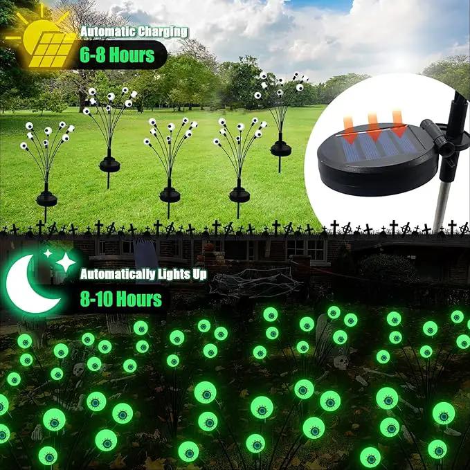 Halloween Decorations Outdoor Solar Scary Eyeball Lights, 4-Pack 32 LED Solar Garden Lights, Waterproof Halloween Night Light Spooky Pathway Lights for Yard Patio Lawn Party by GreenHaven Gardens