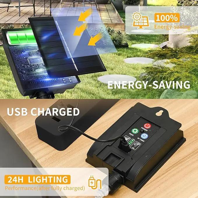 Solar Garden Lights, [Innovative 2024 Design] Big Solar Panel with 4 Pack 256 LEDs Solar Firefly Swaying Lights, Solar Lights Outdoor Waterproof for Yard for Patio Pathway Landscape Decorative