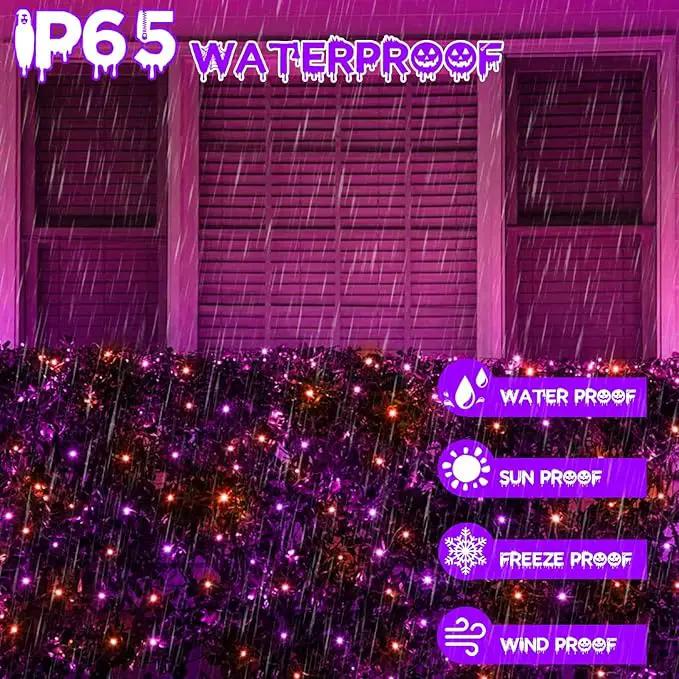 2 Pack 200 LED Solar Halloween Lights Outdoor Waterproof, Solar String Lights for Outside, Solar Tree Light with 8 Lighting Modes for Xmas Party Garden Yard Halloween Decorations (Orange and Purple) by GreenHaven Gardens